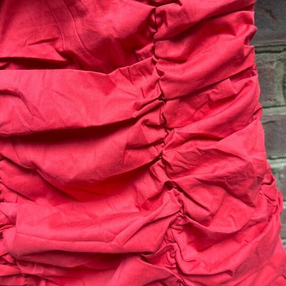 Main Strip Women’s Red One Shoulder Ruched Ruffle Mini Dress Size Small NEW - Picture 6 of 9